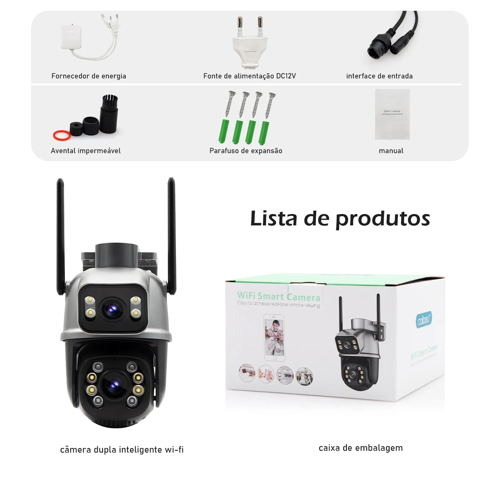 cameras vigilância wifi，icsee，4k，Chamada de Voz Bidirecional，HD 3MP,camera de segurança，wifi 360 inteligente，alexa