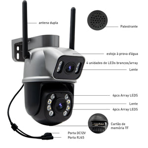 cameras vigilância wifi，icsee，4k，Chamada de Voz Bidirecional，HD 3MP,camera de segurança，wifi 360 inteligente，alexa