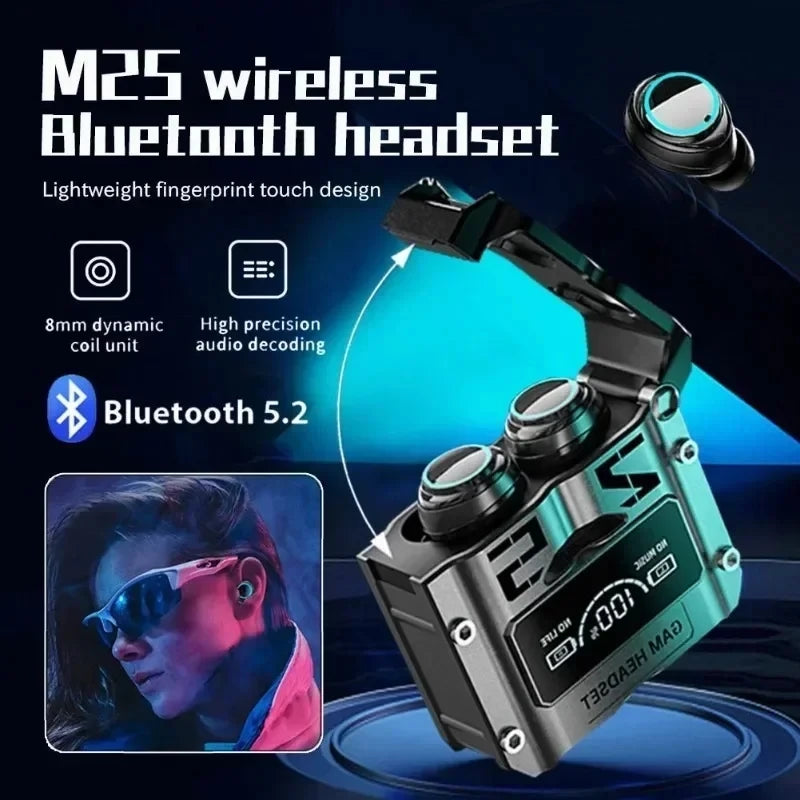 M25 TWS Fones De Ouvido Sem Fio Bluetooth Touch Control Fones De Ouvido Estéreo Com Redução De Ruído, Fones De Ouvido À Prova D' Água, Fones De Ouvido Com Microfone